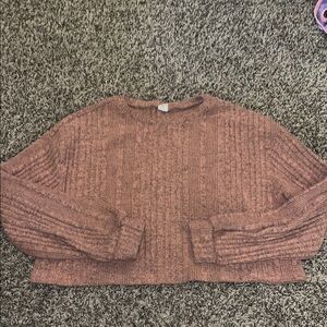 SHEIN Warm Brown Knit Cropped Sweater